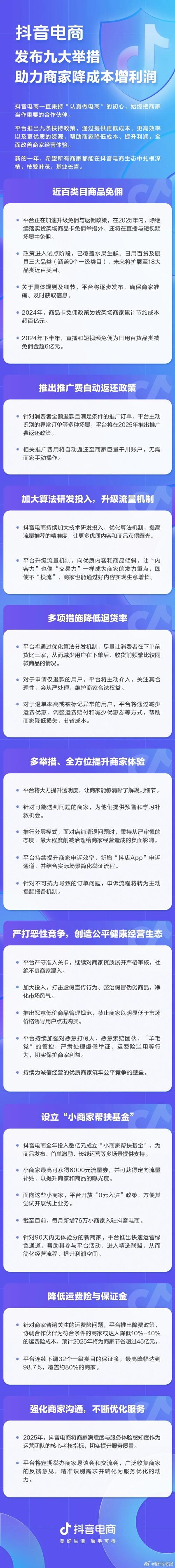 抖音低价业务推广_中小商家抖音电商扶持计划_免佣金返还退单推广费